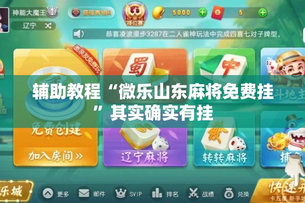 辅助教程“微乐山东麻将免费挂”其实确实有挂
