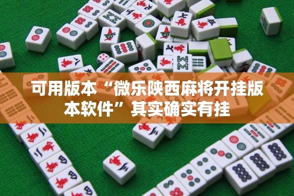 可用版本“微乐陕西麻将开挂版本软件	”其实确实有挂