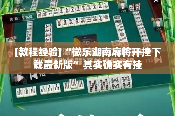 [教程经验]“微乐湖南麻将开挂下载最新版	”其实确实有挂