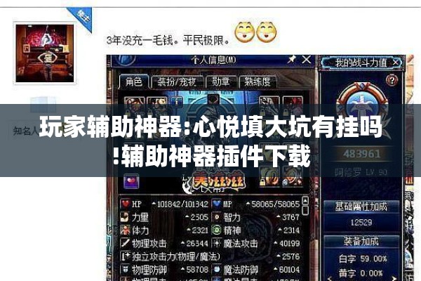 玩家辅助神器:心悦填大坑有挂吗!辅助神器插件下载