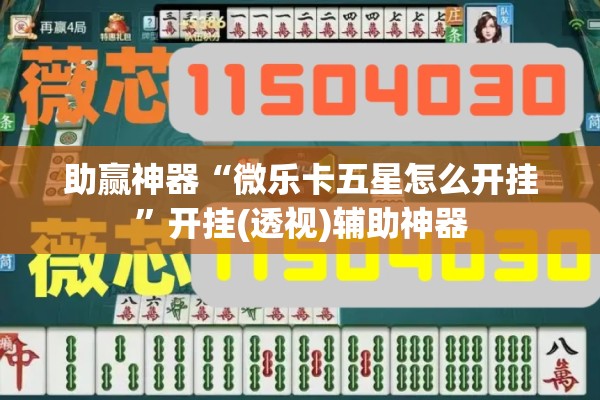 助赢神器“微乐卡五星怎么开挂”开挂(透视)辅助神器