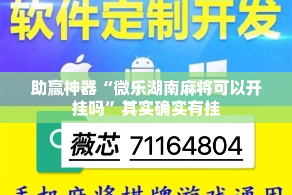 助赢神器“微乐湖南麻将可以开挂吗	”其实确实有挂