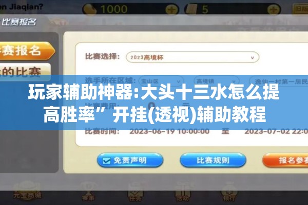 玩家辅助神器:大头十三水怎么提高胜率	”开挂(透视)辅助教程