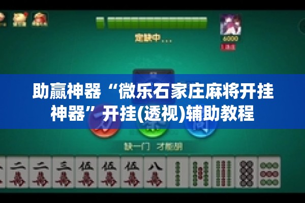 助赢神器“微乐石家庄麻将开挂神器	”开挂(透视)辅助教程